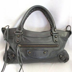 Balenciaga Gray Leather Satchel